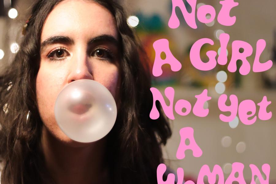 Show poster: Person blowing a big pink chewing gum bubble