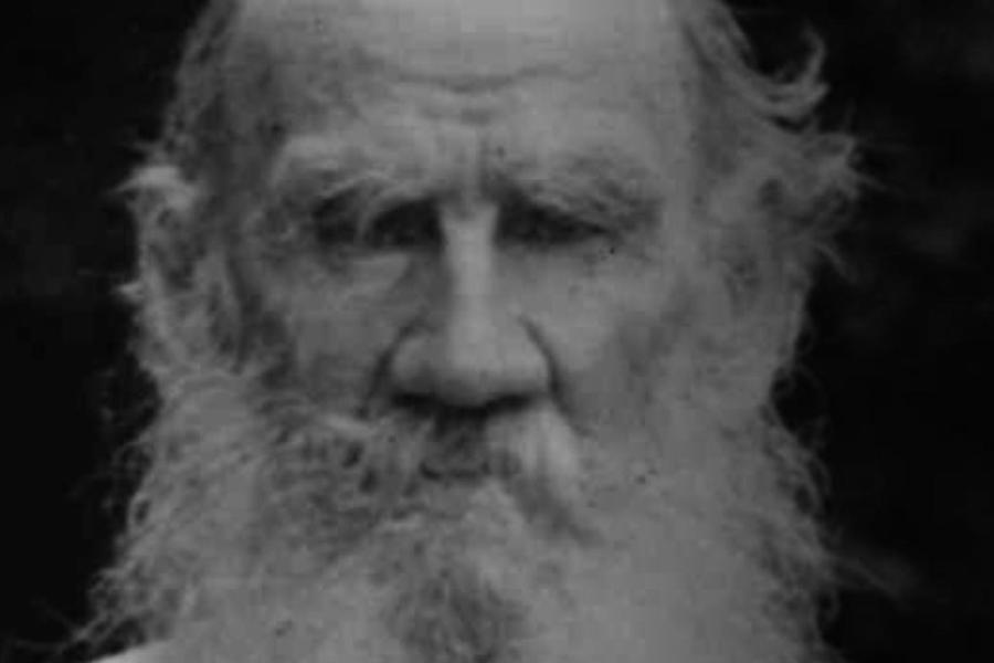 Tolstoy looking stern