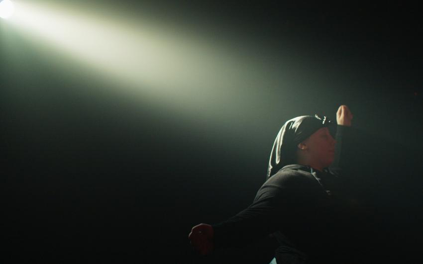 A frame from the body remembers showing Rofeda in a spotlight